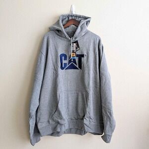 New Caterpillar CAT Sweatshirt Hoodie Heavyweight Gray‎ 3XL